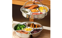 Silver Finish Stainless Steel Prep Tray Reusable Sectioned Food Container Easy to Clean Kitchen Item Dishwasher Safe