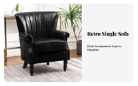 Retro Design Upholstered Wingback Chair High Back Design Tufted Single Sofa Rolled Arms Armchair Space Saving for Business Owners, Homeowners, Hotel, Photo Studio, Small Areas, Study