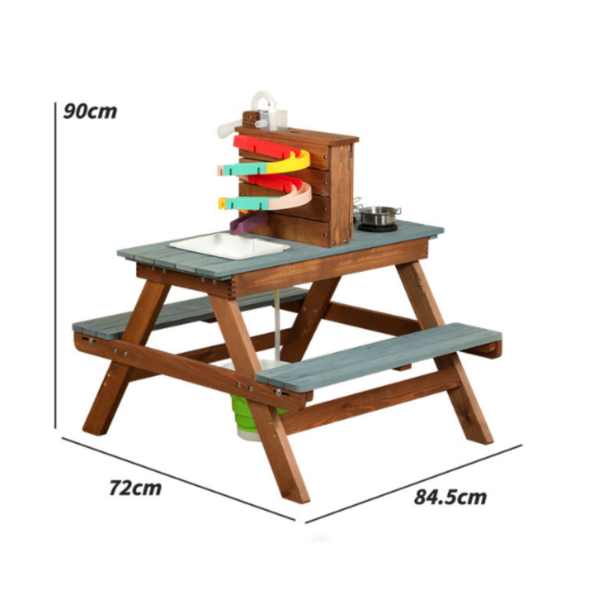 With Sink Children's Outdoor Kitchen Table Stove Burner Areas Picnic Table Play Kitchen