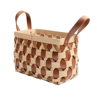Storage Basket Rectangular Woven Basket Lined Wide Opening