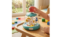 Scalloped Top Press-and-Rotate Toy Transparent Octopus Twirler Toy Molded Play Elements Suction Cup Twirler Colorful Beads for Babies