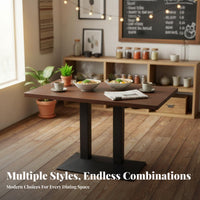 Easy to Clean Rectangular 4-Person Canteen Unit sturdy Build Square Table and 4 Chairs Waterproof Surface Commercial Furniture Safe Rounded Corners for Restaurant Owners, Snack Bar, pasta Shop, Fast Food Outlet, Cafe