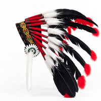 Native-Inspired Costume Headdress with Feathers Colorful Feather Headpiece with Headband Multicolor Feather Headpiece Woven for Cosplayers, Performers, Photo Shoots, Stage Performances