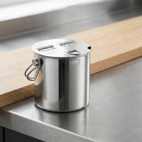 Stainless Steel Ice Bucket with Handle, KTV Champagne Beer Wine Cooler, Commercial Kitchen Portable Ice Cube Bucket