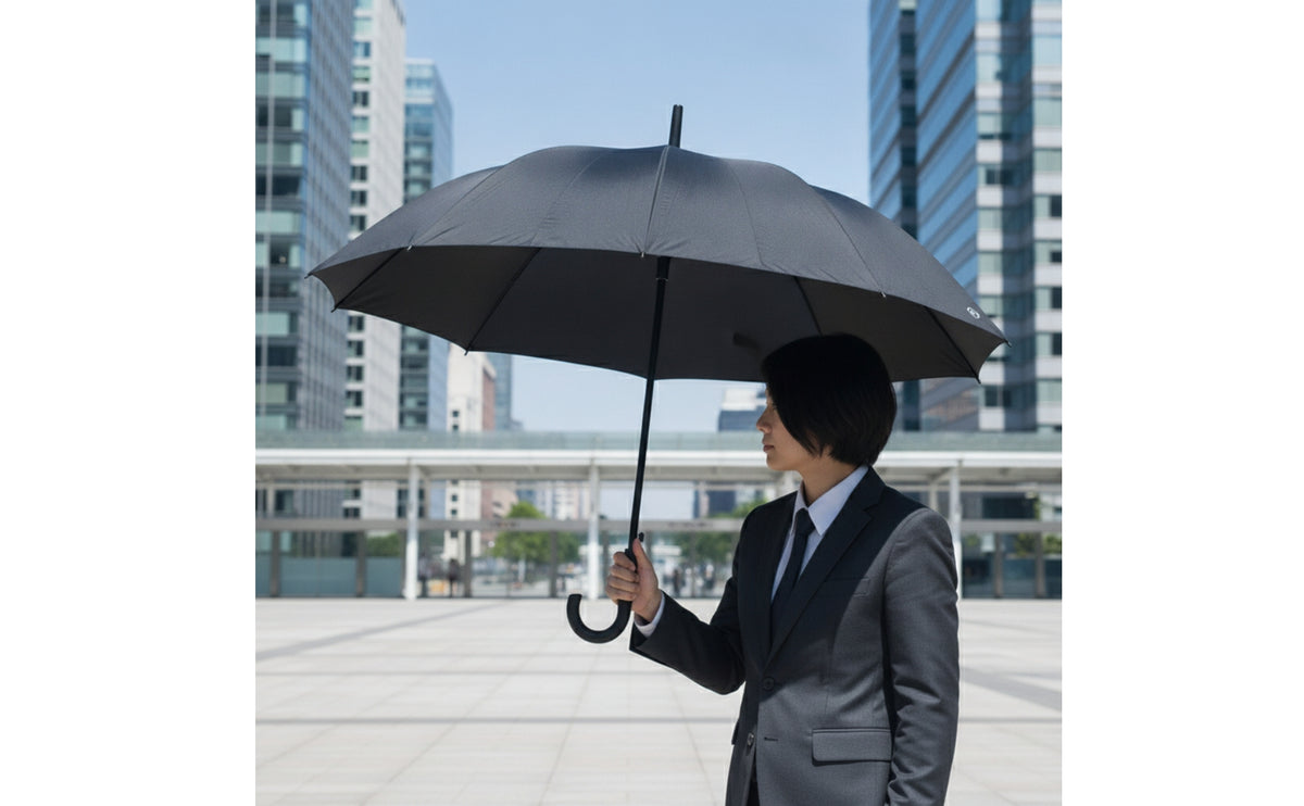 Waterproof Stick Umbrella with Hook Handle Double-Person 10-Rib Umbrella Windproof Reinforced for Commuters, Rainy Days, Travel