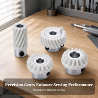 4 Pieces Wear-Resistant Sewing Machine Gear Set Precision Drive Gear Set White