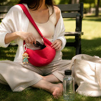 Women's Canvas Dumpling Bag, Large Capacity Lightweight Crossbody Shoulder Bag for Casual, Sport, and School