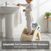 Non-Slip Design two-levelstep Riser Sturdy & Stable two-levellevel surface Portable Footstool two-level Height for children, young children, Parents, Bathroom, toilet learning, Kitchen, Bedroom