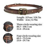 Belt with Chains Adjustable Belt with Embossed Patterns Viking for Cosplayers
