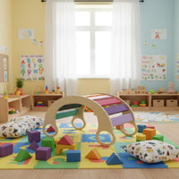 Rocking Climbing Arch Rounded Rounded Edges Kids Climbing Arch Wooden Rainbow Balance Board Non-Formaldehyde Glue Kids Indoor