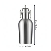 Stainless Steel Beer Growler Metal Beer Bottles with Swing Top Long-Lasting Bottle with Swing-Top Lid Leak-Proof for Camping