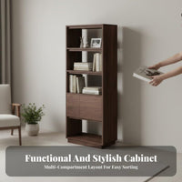 Modern Chinese design Wall-to-Wall bookshelf with Doors Floor-Standing Multi-Tier Shelving Unit Large Capacity bookshelf particle-resistantresistant for Book Lovers, Homeowners, Collectors, Study Room, Library, Bedroom
