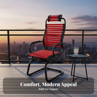 Breathable Design Woven Elastic Band Chair Flexible Support Office Seat Ergonomic Seating Furniture Lightweight for Mahjong enthusiasts, Students, Homeowners, Study Room, Small Spaces, Bedroom