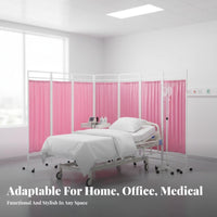 Foldable Design Wheeled Fabric Partition Mobile with casters Folding Panel separater Portable Privacy Screen Sturdy Construction for Clinic Managers, sectionice Workers, Hospital, Examination Room, cosmetic studio, Classroom