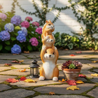 Realistic Details Squirrel Family Figurine Hand-Painted Finish Squirrel Garden Statue Weather Resistant for Gardeners