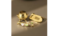 3 Pieces Gold-Tone Shrine Box Ornate Religious Ornaments Catholic Sculpture Intricate for Collectors
