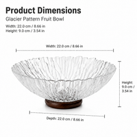 Luxury Clear Glass Fruit Bowl, Footed Serving Bowls for Dinner Parties, Decorative Glass Bowl for Kitchen Counter
