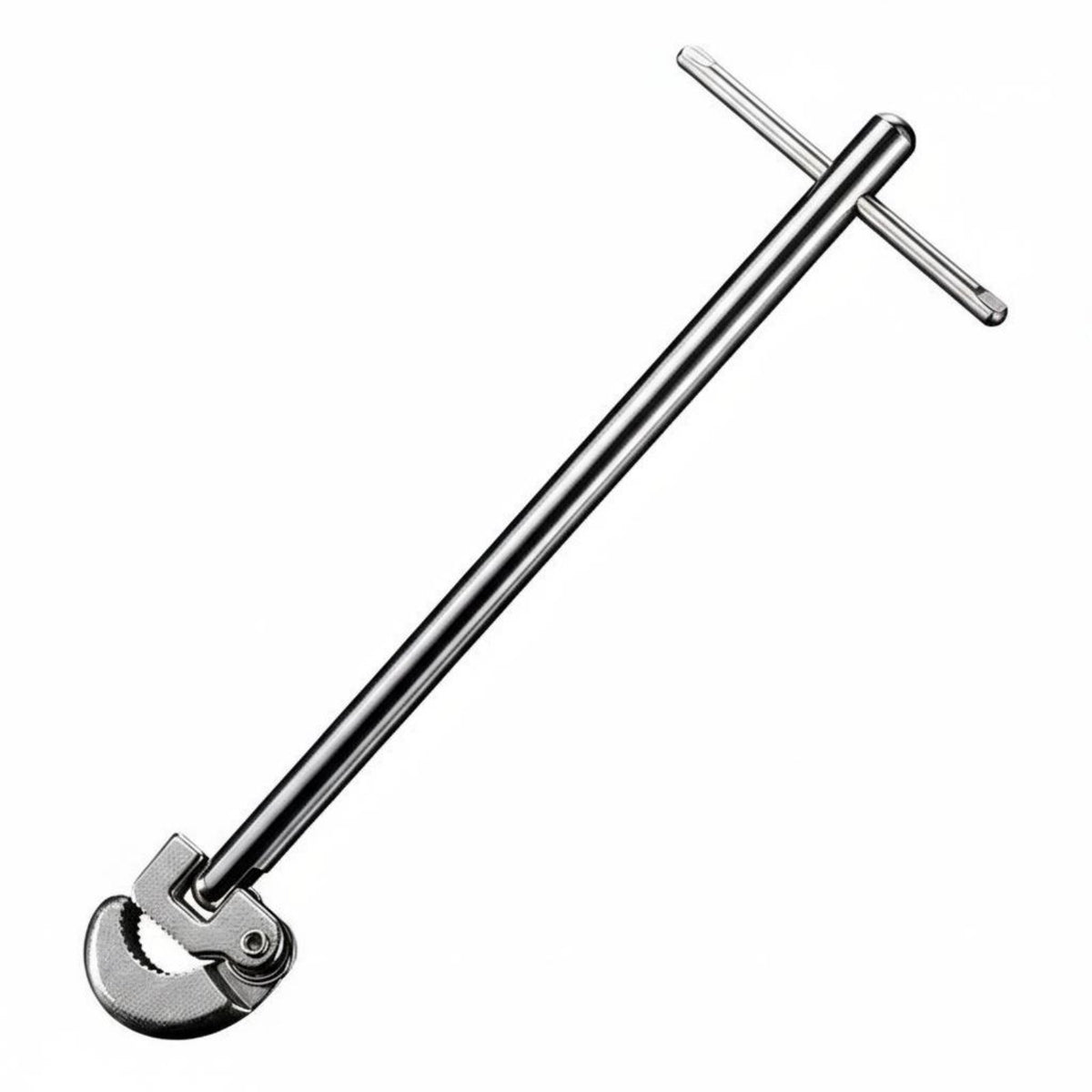 T-Handle Basin Wrench 180° Rotating Head Adjustable Sink Wrench Adjustable Tap Nut Spanner Non-Slip Serrated Jaw for Plumbers