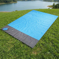 Picnic Blanket and Waterproof Mat for Beach Camping, 140*200cm 210t Polyester Camping Mat with Corner Loops, 335g Portable Blanket for Hiking
