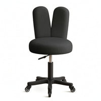 Long-Eared Stool Cute Chair with Wheels Small Chair with Backrest for Nail Technicians, Vanity Table, Beauty Salon