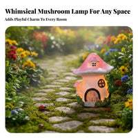 Resin Mushroom House Light Battery Operated Whimsical Decor for Shelf