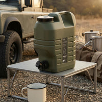 Built-in Handle Spigot Water Jug Screw Cap Portable Water Container Ribbed Side Plastic Jerry Can Molded Grip Cutout