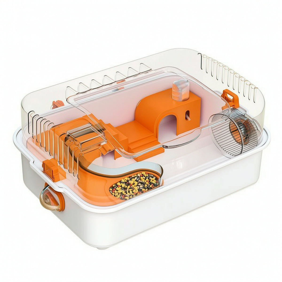 Hamster Cage Easy-to-Clean Hamster Cage with Wheel Breathable Small Animal Habitat for Apartments