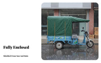 Rainproof Electric Tricycle Canopy Sun Protection Electric Tricycle Rain Awning Thickened Material Foldable Trike Rain Cover Windproof for Delivery Workers, Mobility Aid Users, All-Season Use, Daily Commute, Outdoor Riding, Goods Transport