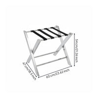 Space Saving Stainless Steel Luggage Rack Heavy Duty Foldable Suitcase Rack Sturdy Travel Furniture
