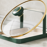 Stylish Lid Stand Kitchen Tool Stand Multi-Stand Desktop Draining Removable Metal
