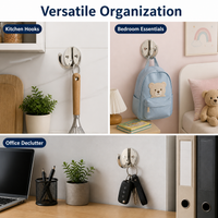 Polished Zinc Alloy Wall Hooks, Single Hook Key Holder, Screw Mount for Coat Hat Robe, 3-5kg Capacity