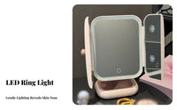 Lighted Seashell Mirror Shell Design desktop Looking Glass light-emitting diode Light for Women