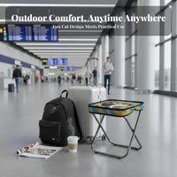 space-saving Pocket-Sized Folding Stool Lightweight Handbagdesign foldable Seat Quick Setup Portable Seating extremely lightweight for Travelers, Outdoor fans, Queuing, Travel, Hiking, Fishing