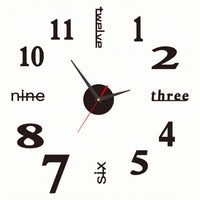 DIY Wall Clock Glow in the Dark Luminous Wall Clock Frameless 3D for Renters, Living Room, Bedroom
