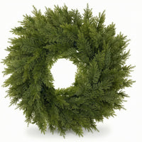Faux Fir Wreath Soft Textured Decorations for Entrance, Mantel