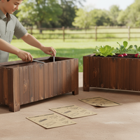 Outdoor Rectangular Wooden Planter Box for Garden Patio Balcony