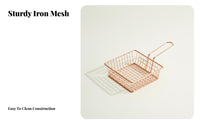Mini French Fry Basket American Design Mini Fry Basket Oil Draining Design Servingware for Restaurants, Cafes, Parties