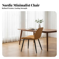 Comfortable Nordic Design Accent Chair Long-Lasting Faux Leather Dining Chair Easy to Clean Minimalist Backrest Stool Wear-Resistant for Students, Homeowners, Office Managers, Bedroom, Living Room, Restaurant, Reception Area