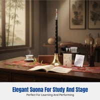 Professional D Key Suona, Faux Rosewood Ebony, Full Set, Beginner Friendly, Chinese Wind Instrument