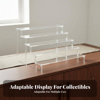 Acrylic Display Riser Detachable Design Tiered Display Stand Clear Step Shelf Easy to Assemble Acrylic Perfume Organizer