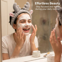 Face Washing Headband, Wide Design Non-Slip Cosmetic for Makeup Application, Facial with Animal Ears for Teens