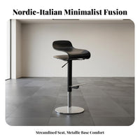 Height-Adjustable Upholstered Seat with Backrest rotate Function Upholstered Pedestal Stool Minimalist Design Counter Chair Built-in Footrest for Restaurant Owners, Homeowners, Adults, Coffee Shop, Hotel Lobby, Kitchen Island, Dining Room