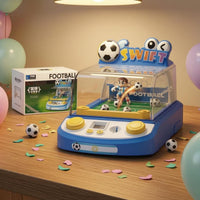 Transparent Dome Tabletop Football Game Machine Digital Score Display Plastic Football Arcade Game Push Button Controls Plaything Light and Sound Effects
