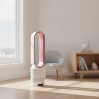 Oscillating Bladeless Fan with Wireless Controller Cooling Bladeless Fan Quiet Smart for Light Sleepers, Families, Bedroom, Living Room, Office