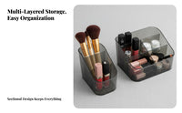 Multi-Compartment Cosmetic Case Space-Saving Makeup Organizer Large Capacity