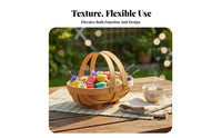 Oval Wood Chip Basket Material Japanese Design Snack Basket Handmade Serving Container for Event Planners, Families, Weddings, Parties, Kitchen