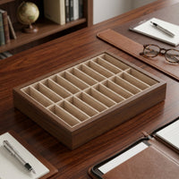 Bracelet Display Tray Walnut-Finish Bracelet Holder Padded for Dressing Table