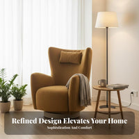 Upholstered rotating Armchair Nordic Design Lounge Chair Highspinerest Support Living Room Furniture for Adults, Readers, Bedroom, perusing corner, Home Office