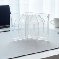 Translucent 10-Disc Storage Case Hard Plastic High-Definition Disc Case Hinged Spine Two Tray