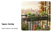 Hanging Design Railing Planter Holder Space-Saving Balcony Railing Basket Adjustable fasteners plant holder Anti-Rust for Plant Lovers, Apartment Dwellers, homeowners, Windowsill, Fence, Patio, Porch